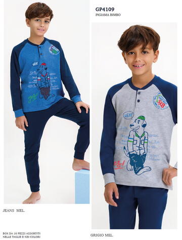 Pigiama da bambino in CALDO cotone Il Granchietto GP4109 - CIAM Centro Ingrosso Abbigliamento