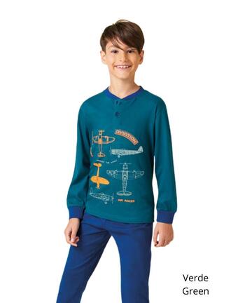 Pigiama da bambino in jersey di cotone Il Granchietto GP4146