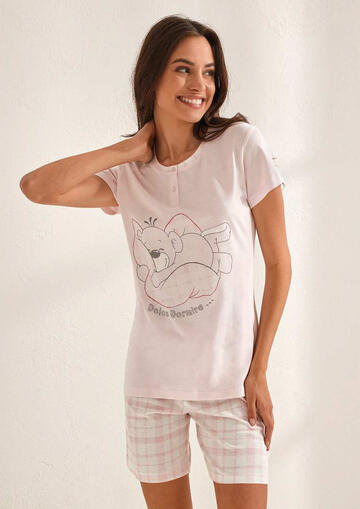 Women's short-sleeved cotton jersey pajamas Il Granchio Lady GP5099 - CIAM Centro Ingrosso Abbigliamento