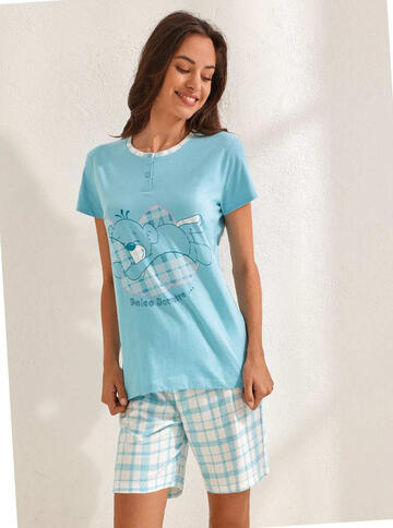 Women's short-sleeved cotton jersey pajamas Il Granchio Lady GP5099 - CIAM Centro Ingrosso Abbigliamento