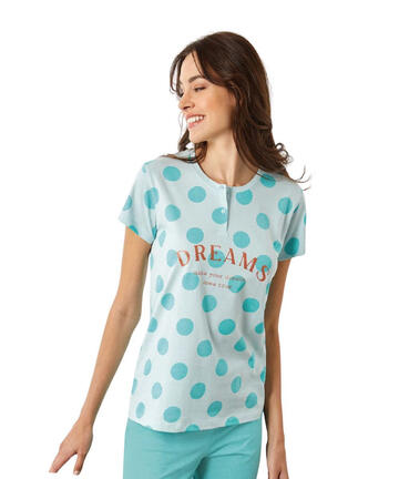 Pigiama donna a manica corta in jersey di cotone Il Granchio Lady GP5133