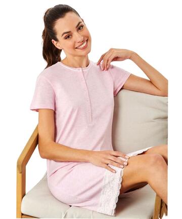 Camicia da notte donna a manica corta in jersey di cotone Il Granchio Lady GP5148 - CIAM Centro Ingrosso Abbigliamento