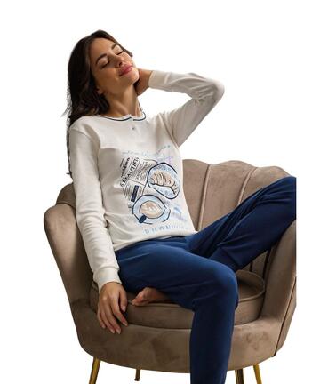 Pigiama donna in jersey di cotone caldo Il Granchio Lady GP6099 - CIAM Centro Ingrosso Abbigliamento