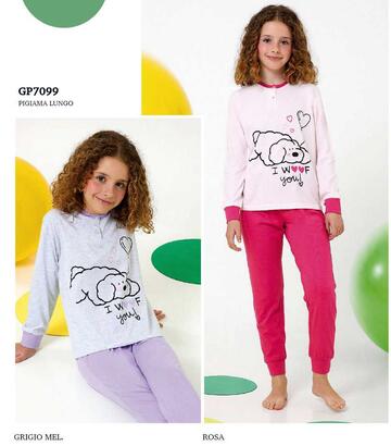 Pigiama da bambina in jersey di cotone Il Granchietto GP7099 - CIAM Centro Ingrosso Abbigliamento