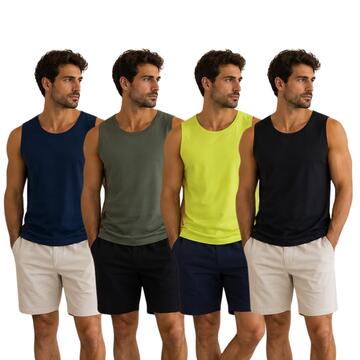 Smanicato uomo in cotone tinta unita GQC 3210