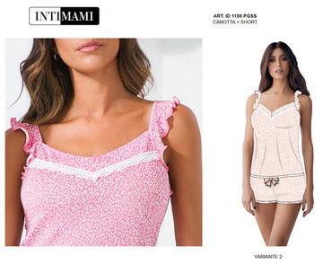 Women's wide-shoulder pajamas in viscose jersey Intimami ID1156 - CIAM Centro Ingrosso Abbigliamento