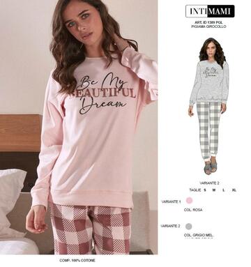 Intimami ID1389 Women's Warm Cotton Jersey Pajamas