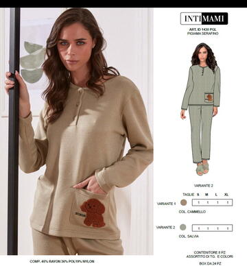 Pigiama donna in caldo jersey punto Milano Intimami ID1430 - CIAM Centro Ingrosso Abbigliamento