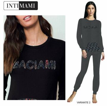 Pigiama donna homewear in jersey cotone caldo Intimami ID957 - CIAM Centro Ingrosso Abbigliamento