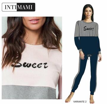 Pigiama donna homewear in jersey cotone caldo Intimami ID960 - CIAM Centro Ingrosso Abbigliamento