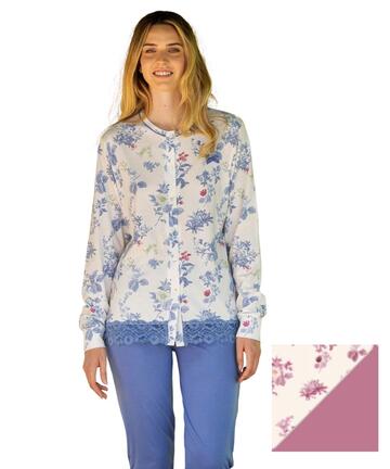 Pigiama donna aperto in jersey di cotone Irge IRL2566 - CIAM Centro Ingrosso Abbigliamento
