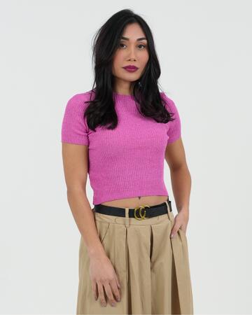 FIORENZA AMADORI 24181 WOMEN'S RIBBED AND LUREX SHORT SLEEVE T-SHIRT - CIAM Centro Ingrosso Abbigliamento