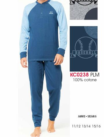 Pigiama sottouomo a manica lunga in cotone Karelpiu'  KC0238 - CIAM Centro Ingrosso Abbigliamento
