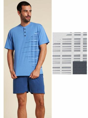 Pigiama uomo corto in jersey di cotone Karelpiu' KC2248 - CIAM Centro Ingrosso Abbigliamento