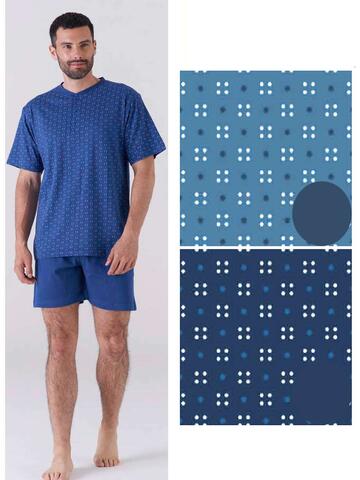 Karelpiu' KC6174 men's short-sleeved cotton jersey pajamas - CIAM Centro Ingrosso Abbigliamento