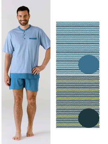 Karelpiu' KC6201 short men's pajamas in cotton jersey - CIAM Centro Ingrosso Abbigliamento