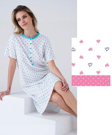 Camicia da notte CALIBRATA in jersey di cotone a manica corta Karelpiu' KC8061 - CIAM Centro Ingrosso Abbigliamento