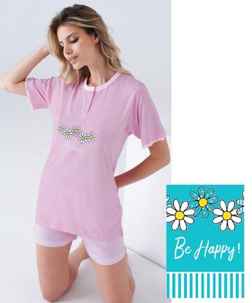 Pigiama donna a manica corta in cotone Karelpiu' KC8101 - CIAM Centro Ingrosso Abbigliamento