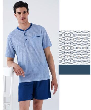 Pigiama uomo CALIBRATO corto in jersey di cotone Karelpiu KC8209 - CIAM Centro Ingrosso Abbigliamento