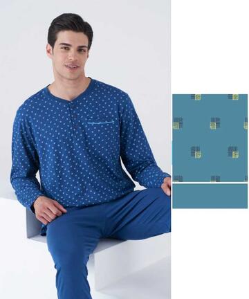 Karelpiu' KC8219 Men's Long Sleeve Cotton Jersey Pyjamas - CIAM Centro Ingrosso Abbigliamento