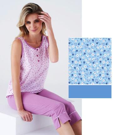 Pigiama donna a spalla larga e pinocchietto Karelpiu' KC8307 - CIAM Centro Ingrosso Abbigliamento