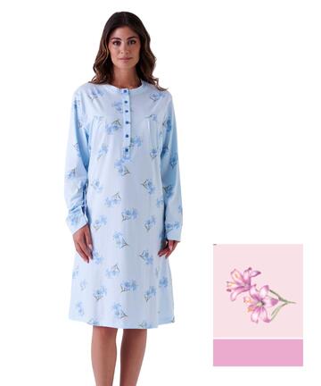 Camicia da notte donna in jersey di cotone Karelpiu' KE0004