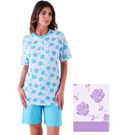 Pigiama donna a manica corta in cotone Karelpiu' KE0042 - CIAM Centro Ingrosso Abbigliamento