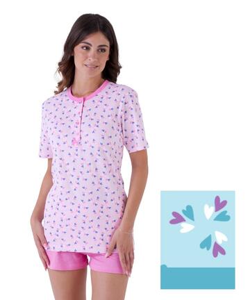 Pigiama donna a manica corta in cotone Karelpiu' KE0106