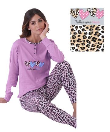 Pigiama donna a serafino in jersey di cotone Karelpiu' KE0119