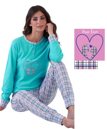 Pigiama donna a serafino in jersey di cotone Karelpiu' KE0144