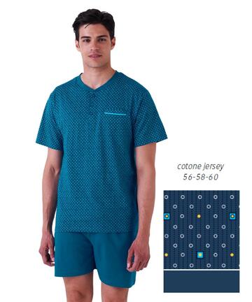 Pigiama uomo CALIBRATO corto in jersey di cotone Karelpiu KE0202