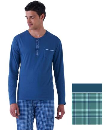 Pigiama uomo a manica lunga in jersey di cotone Karelpiu' KE0266