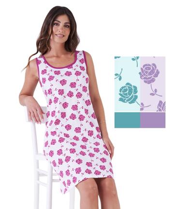 Camicia da notte donna in jersey di cotone a spalla larga Karelpiu' KE0312