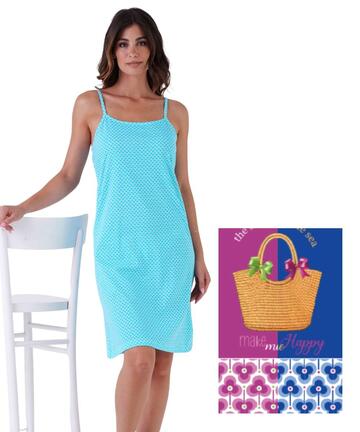 Camicia da notte donna a spalla stretta fantasia Karelpiu' KE0334