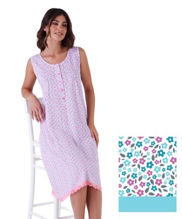 Camicia da notte donna calibrata in jersey di cotone a spalla larga Karelpiu' KE0338 - CIAM Centro Ingrosso Abbigliamento