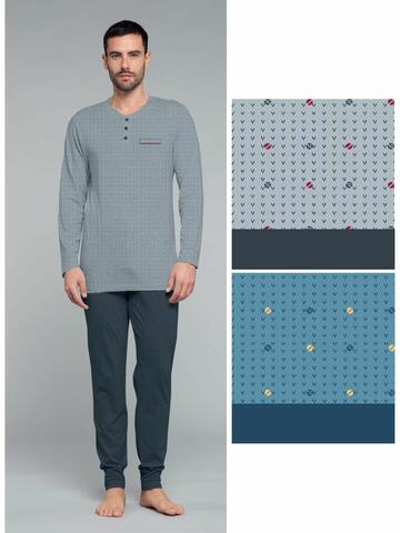 Pigiama uomo in jersey di cotone caldo Karelpiu' KF3100 - CIAM Centro Ingrosso Abbigliamento