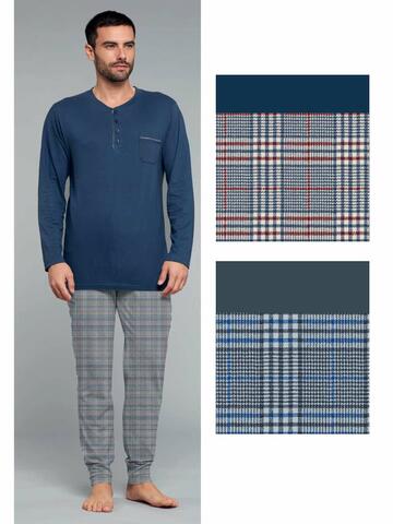 Pigiama uomo in jersey di cotone caldo Karelpiu' KF3123 - CIAM Centro Ingrosso Abbigliamento