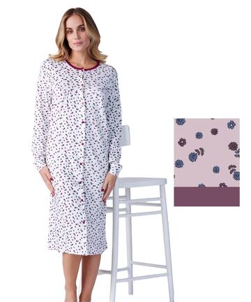 Camicia da notte donna clinica in jersey di cotone caldo Karelpiu' KF9012 - CIAM Centro Ingrosso Abbigliamento