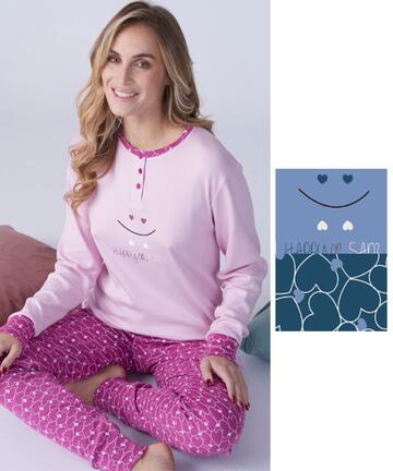Pigiama donna in jersey di cotone caldo Karelpiu' KF9064 - CIAM Centro Ingrosso Abbigliamento