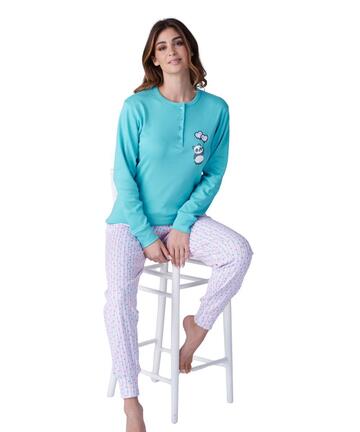 Pigiama donna in jersey di cotone caldo Karelpiu' KF9068