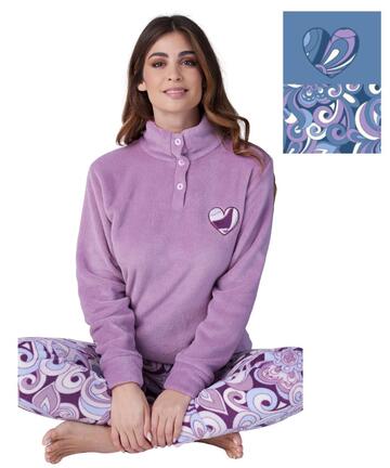 Pigiama donna in caldo pile coral Karelpiu' KF9225 - CIAM Centro Ingrosso Abbigliamento