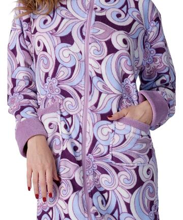 Vestaglia donna con zip in caldo pile coral Karelpiu' KF9226