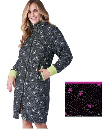 Vestaglia donna con zip in caldo pile coral Karelpiu' KF9240