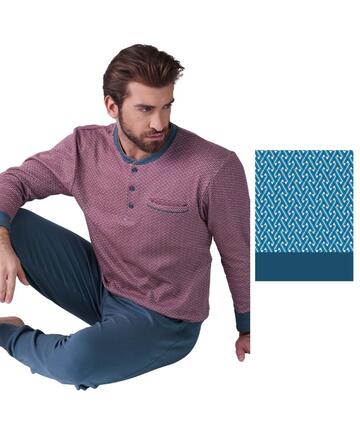 Pigiama uomo in jersey di cotone caldo Karelpiu' KF9303 - CIAM Centro Ingrosso Abbigliamento