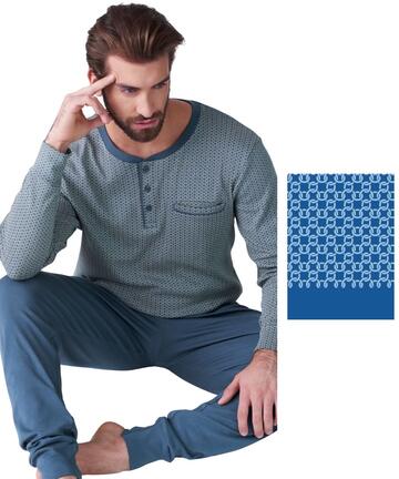 Pigiama uomo in jersey di cotone caldo Karelpiu' KF9306