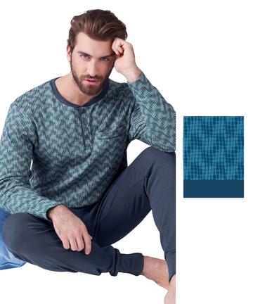 Pigiama uomo in jersey di cotone caldo Karelpiu' KF9315 - CIAM Centro Ingrosso Abbigliamento
