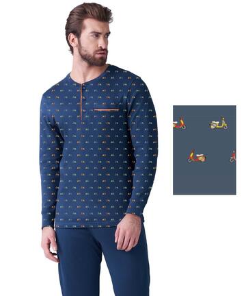 Pigiama uomo in jersey di cotone caldo Karelpiu' KF9334 - CIAM Centro Ingrosso Abbigliamento