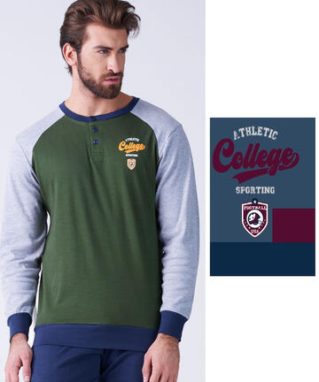 Pigiama uomo in jersey di cotone caldo Karelpiu' KF9338 - CIAM Centro Ingrosso Abbigliamento