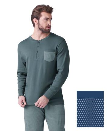 Pigiama uomo in caldo cotone felpato Karelpiu' KF9347 - CIAM Centro Ingrosso Abbigliamento