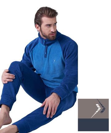 Pigiama uomo con zip in caldo PILE coral Karelpiu' KF9367
